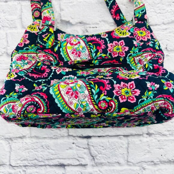 Vera Bradley Emily Paisley Quilted Satchel Shoulder Bag Floral Print Colorful - Picture 2 of 12